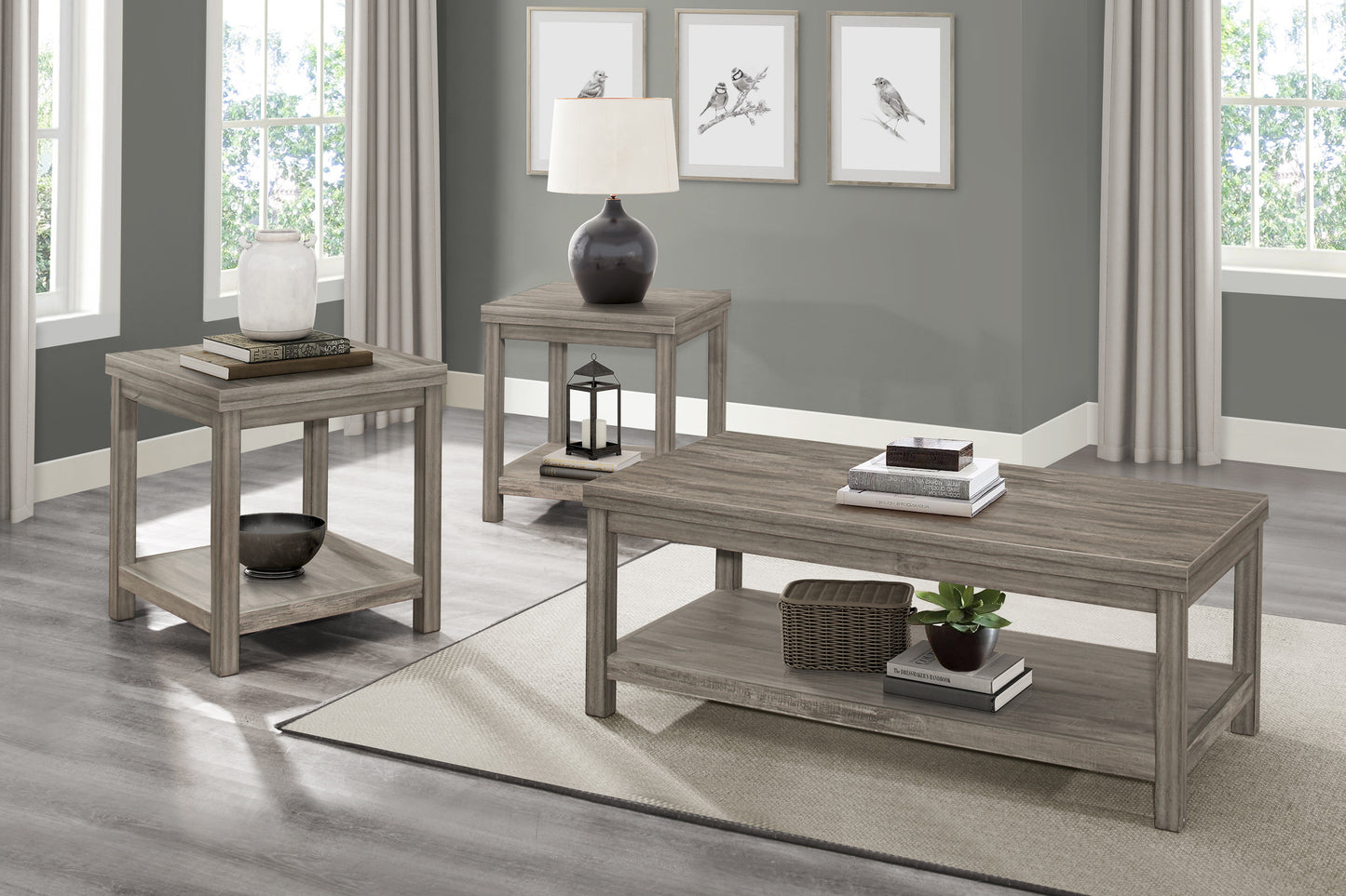 Bainbridge 3PCS Coffee Table Set SOLD IN SET ONLY GREY ONLY