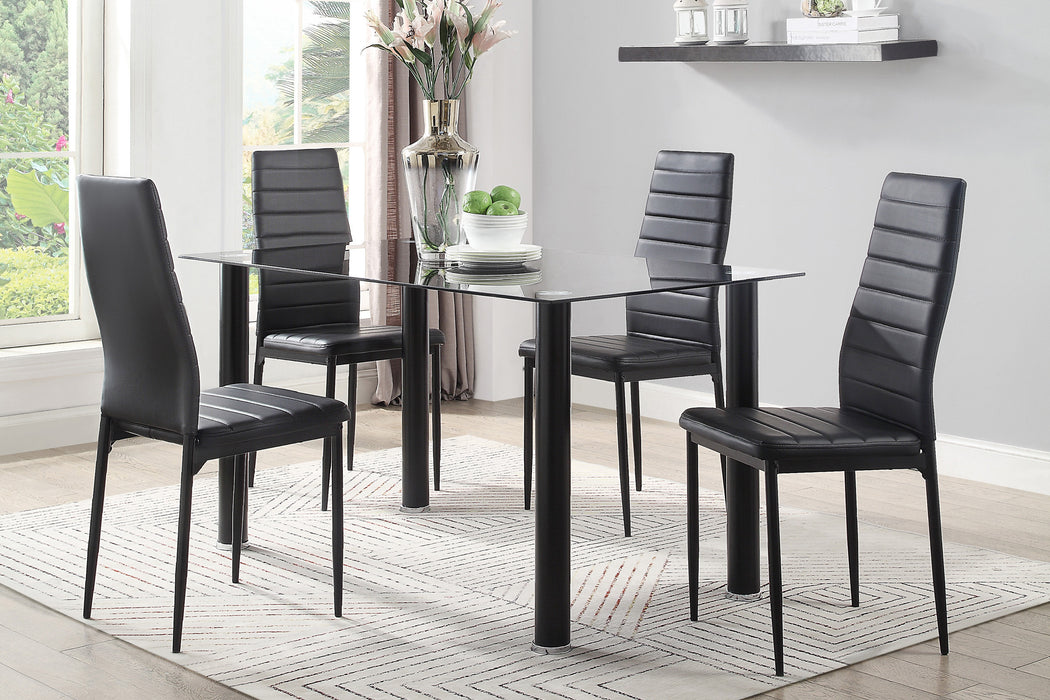 Florian 5PC Dinette Set BLACK