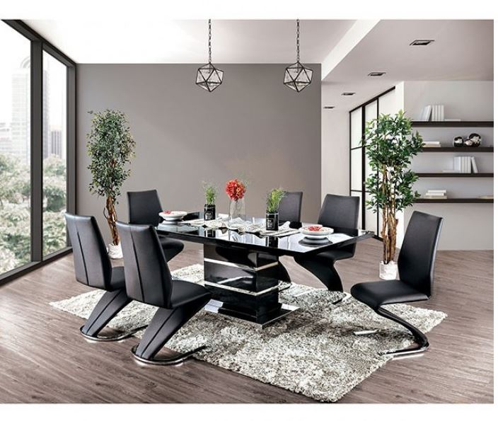 Midvale 5PC Dining Set - Table & Chairs BLACK