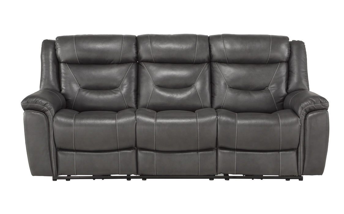 Kenneth Italian Leather Power Reclining Sofa Dark Grey