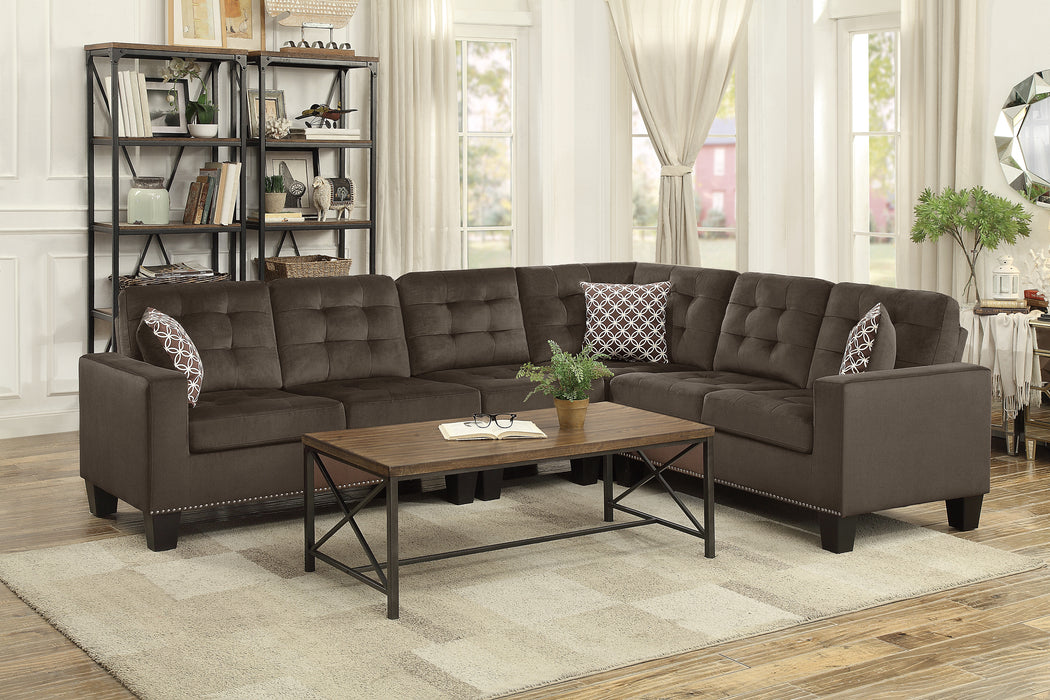 Lantana Reversible Sectional CHOCOLATE