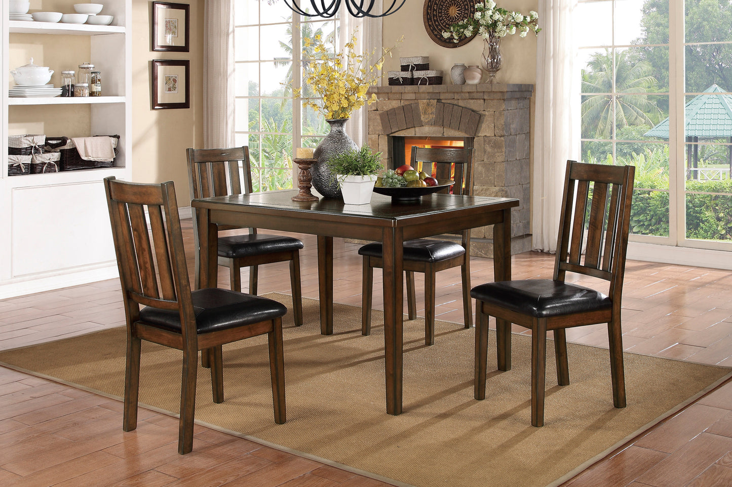 Mosely 5PC Dining Set - Table & 4 Chairs BROWN only