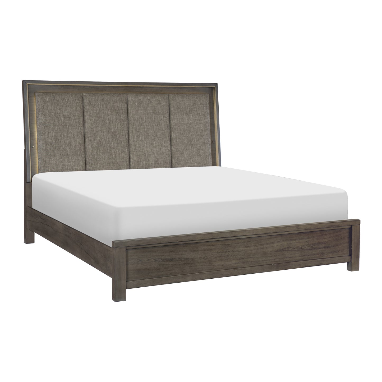 Scarlett Queen Bed with LED BROWNISH GREY ONLY
