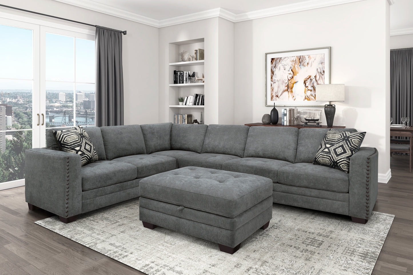 Sidney 2PCS Sectional GREY ONLY