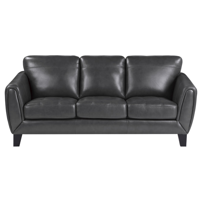 Spivey Top Grain Leather Sofa DARK GREY