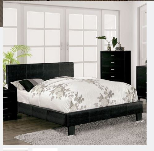 Wallen Queen Platform Bed CROCODILE PRINT BLACK